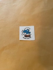 Vintage 1980s Smurfs Smurf Peanut Butter Sticker