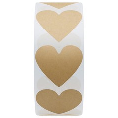 Hybsk Kraft Heart Stickers Valentine’s Day Crafting Scrapbooking 30mm Adhesive