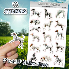 English Pointer Dog Stickers for Journals, Scrapbooks, Planners, Glossy, Matte