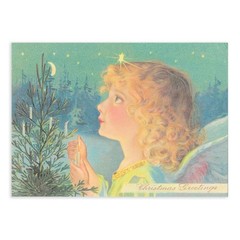MICHEL & COMPANY Christmas Postcard (Angel Lighting Candle)
