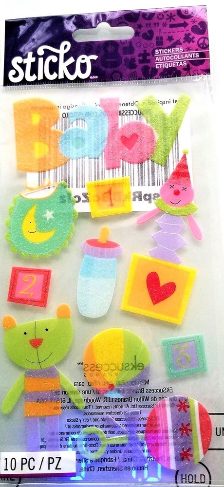 BABY Newborn Boy Girl Bib Bottle Rattle Stuffed animal Toys Sticko Stickers