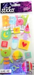 BABY Newborn Boy Girl Bib Bottle Rattle Stuffed animal Toys Sticko Stickers