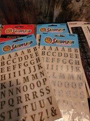 Vintage Sandylion Sparkle Letter Heart Memo Big Sticker Lot Scrabook Frames NOS