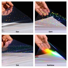 36 Sheets Holographic Laminate Sheets Clear Self Adhesive Sticker Paper | Transp