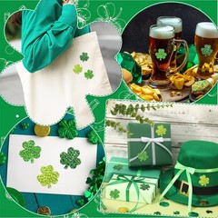 800 Pcs St. Patrick’s Day Stickers, Glitter Shamrock Roll, Multicolor, Vinyl, W
