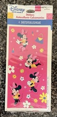 4 Sheets Disney MINNIE MOUSE PINK Scrapbook Stickers from Party Express NEW