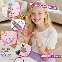 Creative Sticker Bracelet DIY Kit with 400 Mini Sticky Rolls – Wearable & Sha…