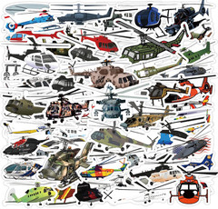 LOT OF 10 pieces HELICOPTERS flight TRANSPORTATION aviation air aerial decals