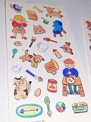 Vintage GIBSON Little Kids Activity Stickers x2 Sheets Birthday CUTE