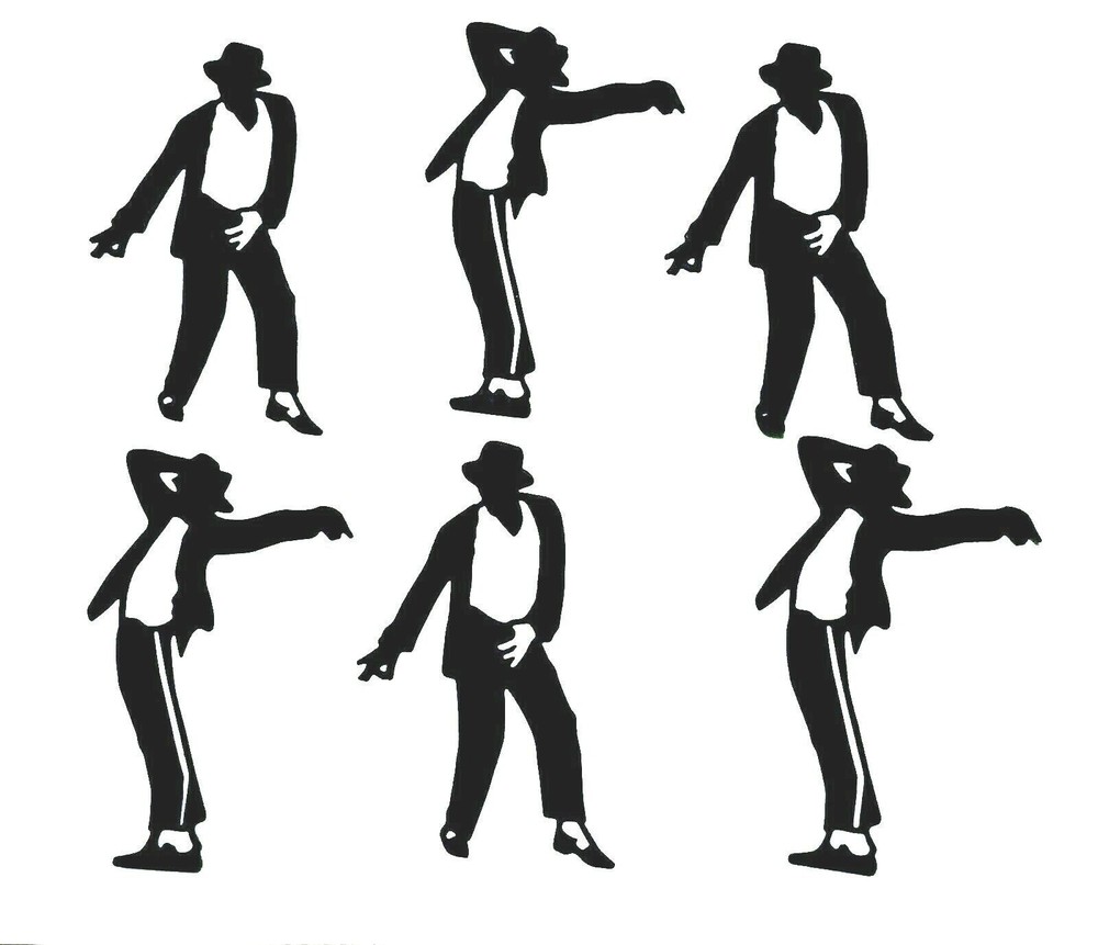 MICHAEL JACKSON or M.J. DANCING SILHOUETTE DIE CUT/ CUTS «OOH OOH OH AHHHHH!»