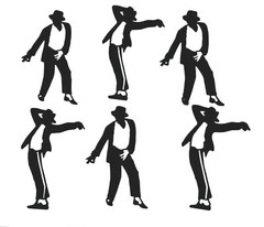 MICHAEL JACKSON or M.J. DANCING SILHOUETTE DIE CUT/ CUTS «OOH OOH OH AHHHHH!»