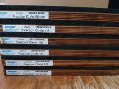 AccuCut Jumbo Die Cut Lot Of 6 Fraction Circle Whole 1/8 1/6 1/4 1/3 1/2