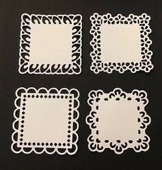 Set of 4 Square Lace Flower Border Die Cut Embellishments Scrapbooks Cards