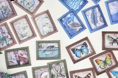 flower washi stamp stickers | flower animal butterfly stamp themed washi sticker