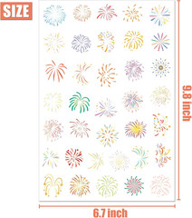 800+ Colorful Firework Stickers for Parties, Birthdays, Baby Showers
