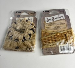 Rustic Burlap Fabric Flowers Mixed Lot Farmhouse Neutral Natural Accents