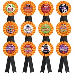 12 PCS Halloween Costume Award Ribbon Trick Or Treat Contest Party Prize Prop