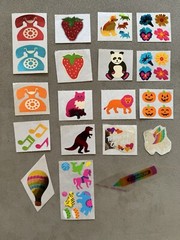 Vintage 1980’s Huge Lot Of Mylar Foil Hambly Stickers RARE HTF Fruit Animals…