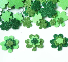 St. Patrick’s Day Foam Stickers Green Shamrock Clover Glitter Stickers Irish Clo