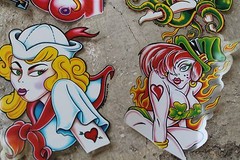 Suicide Girls Devil Sexy Stripper Party Babe 4in. Clear Vinyl Sticker – Lot of 4