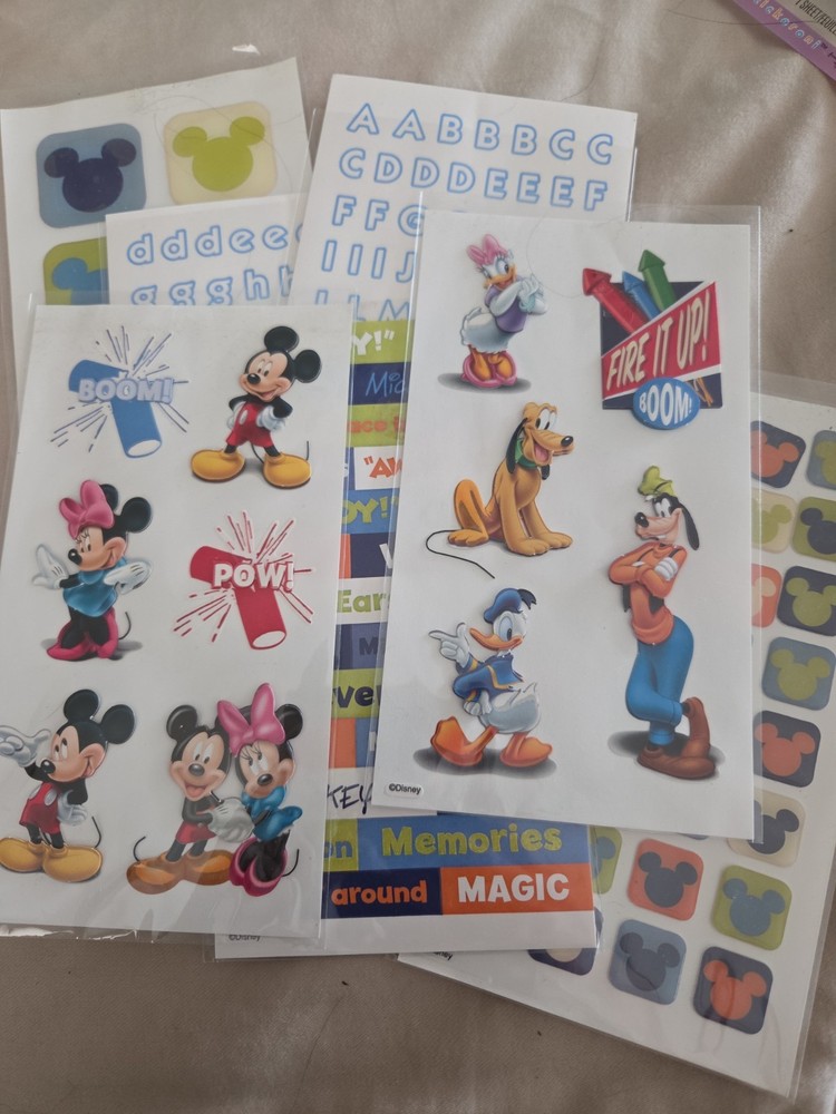 Vintage EK Success Disney Mickey Mouse Scrapbook Sticker Theme Pack Lot of 7