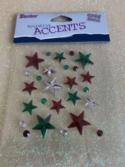 ACCENTS SELF-STICK GEMS 3D STAR GEMSTONES MULTI-COLOR STARS & GEM DOTS 25pcs