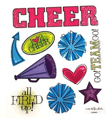 Cheerleader Pom Poms Stickers Glitter Clear The Paper Studio Scrapbook School