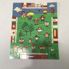 Vintage sticker sheets various country flags and people AGC inc. brand