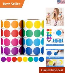 Vibrant 3/4 Inch Color Coding Stickers – 4000 PCS for Home and Classroom Use