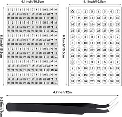 12 Sheets Small Planner Number Stickers for Calendar Includes 4 Pcs Small Square