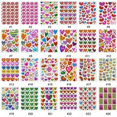 #526S Shiny Heart Love Teacher Reward Kids Deco Craft Card Scrapbooking Stickers