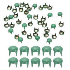 100Pack 5mm Metal Studs Spots Round Dome Claw Beads Nailhead, Green