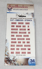 Spellbinders Shapabilities Girlie Grunge Labels Words Metal Die set of 34