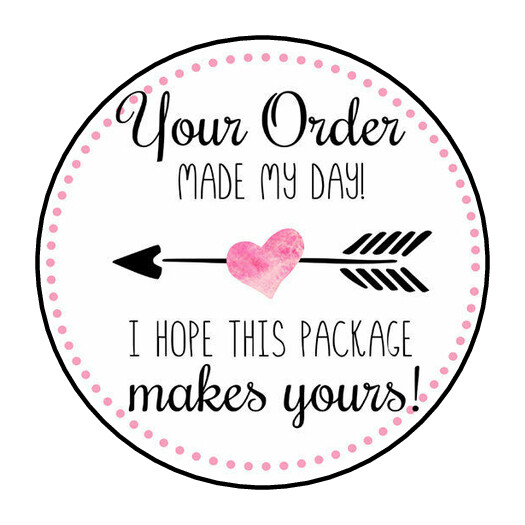 30 1.5″ THANK YOU HEART MADE MY DAY FAVOR LABELS ROUND STICKERS ENVELOPE SEALS