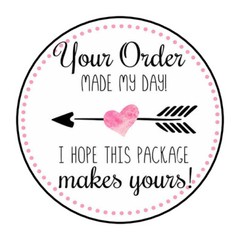 30 1.5″ THANK YOU HEART MADE MY DAY FAVOR LABELS ROUND STICKERS ENVELOPE SEALS