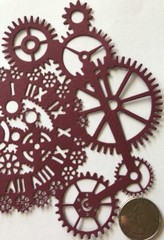 GIANT CLOCK GEARS Die-Cuts (6pc)6-1/4 x 5.5 Steampunk •Sprocket •Machine•Antique