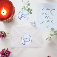 Laser Holographic Thank You Stickers Self-Adhesive Stickers Thank You Label Roll