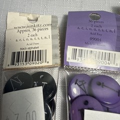 VTG Buttons Alphabet Numbers JUNKITZ Craft Sewing New Old Stock LOT 7