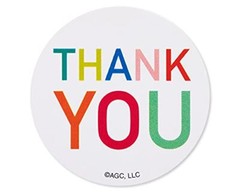 Thank You Stickers or Seals, Multi-Colored Text (500-Count) Rainbow Text
