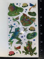 Glitter Frogs Sticker Sheet Scrapbook Planner Craft Stickers