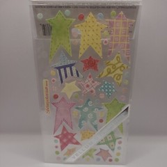 Sticko Velum Pastel Easter Star Pink Purple Yellow Stickers Scrapbook Journal