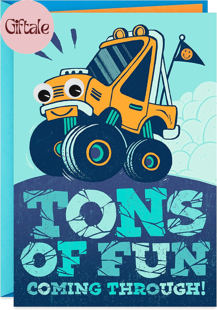 Birthday Card for Kids (Monster Truck Sticker)