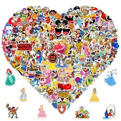 200Pcs Princess Stickers Pack – Cute Cartoon Decals for Kids, Teens & Adults – W
