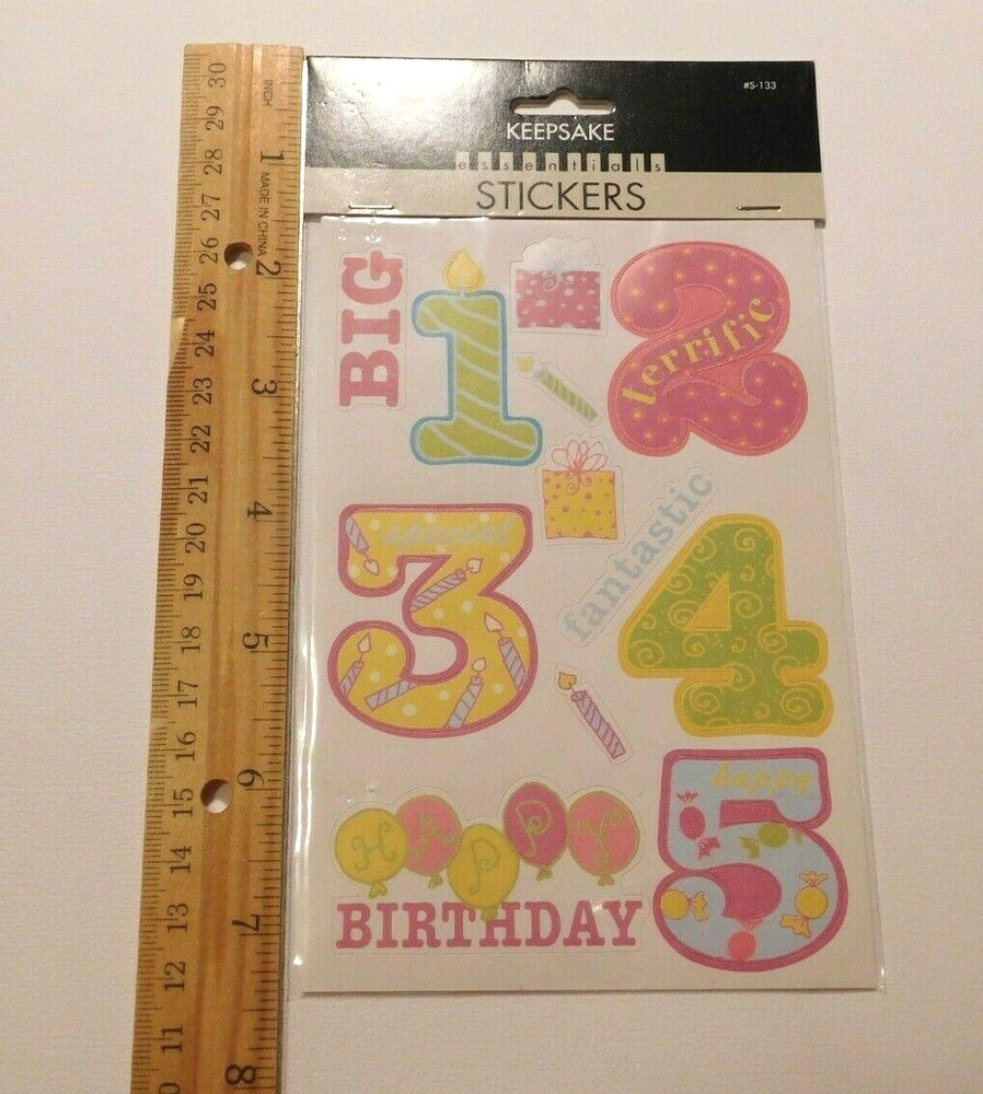 Keepsake Essentials Stickers Lot 2 Sheets Package~Girl Birthday~ Creativity Inc