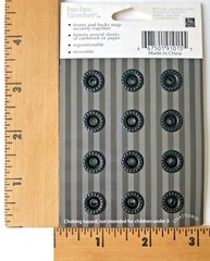 Chatterbox Scrapbook Rivets package of 12 Black Round Snap-on Fasteners