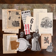 Vtg. Steampunk 120+ Pc. Lot Junk Journal Ephemera Embellishments Tim Holtz Book