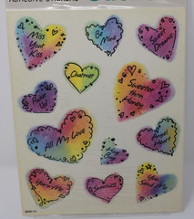 Vintage American Greetings Pastel Rainbow Heart Stickers 1980s 3 Packs 12 sheets