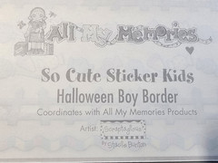 All My Memories Halloween Clear Border Stickers Candy Corn Crooked Fence 6pc NOS