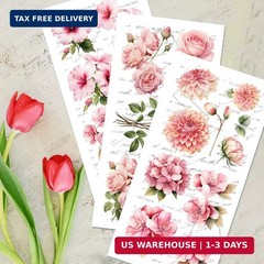 3 Sheets Rub on Transfers for Crafts and Furniture, 5.9″x11.8″ Waterpoof Decoupa