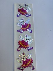 Hambly Prismatic/glitter BALLERINA dancing teddy bear stickers, unused